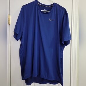 Nike Men's Blue Short Sleeve Dri Fit Running Tee